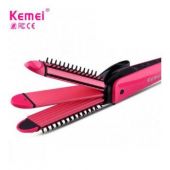 Kemei 3 In 1 Electric Hair Curler And Straightener